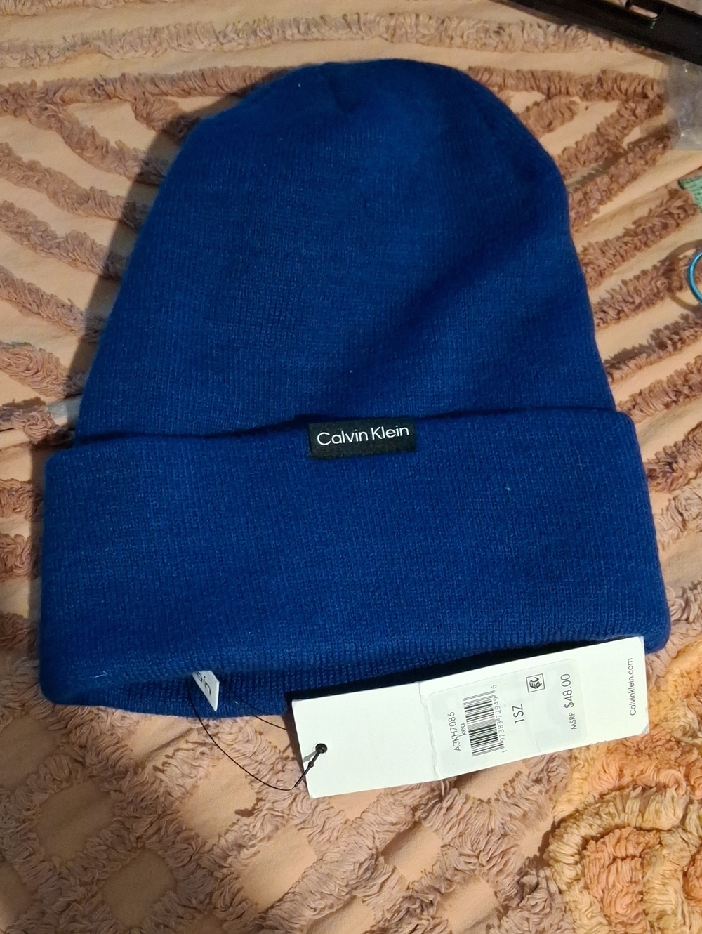 Calvin Klein Kea Blue Knit Cap OSFM NWT